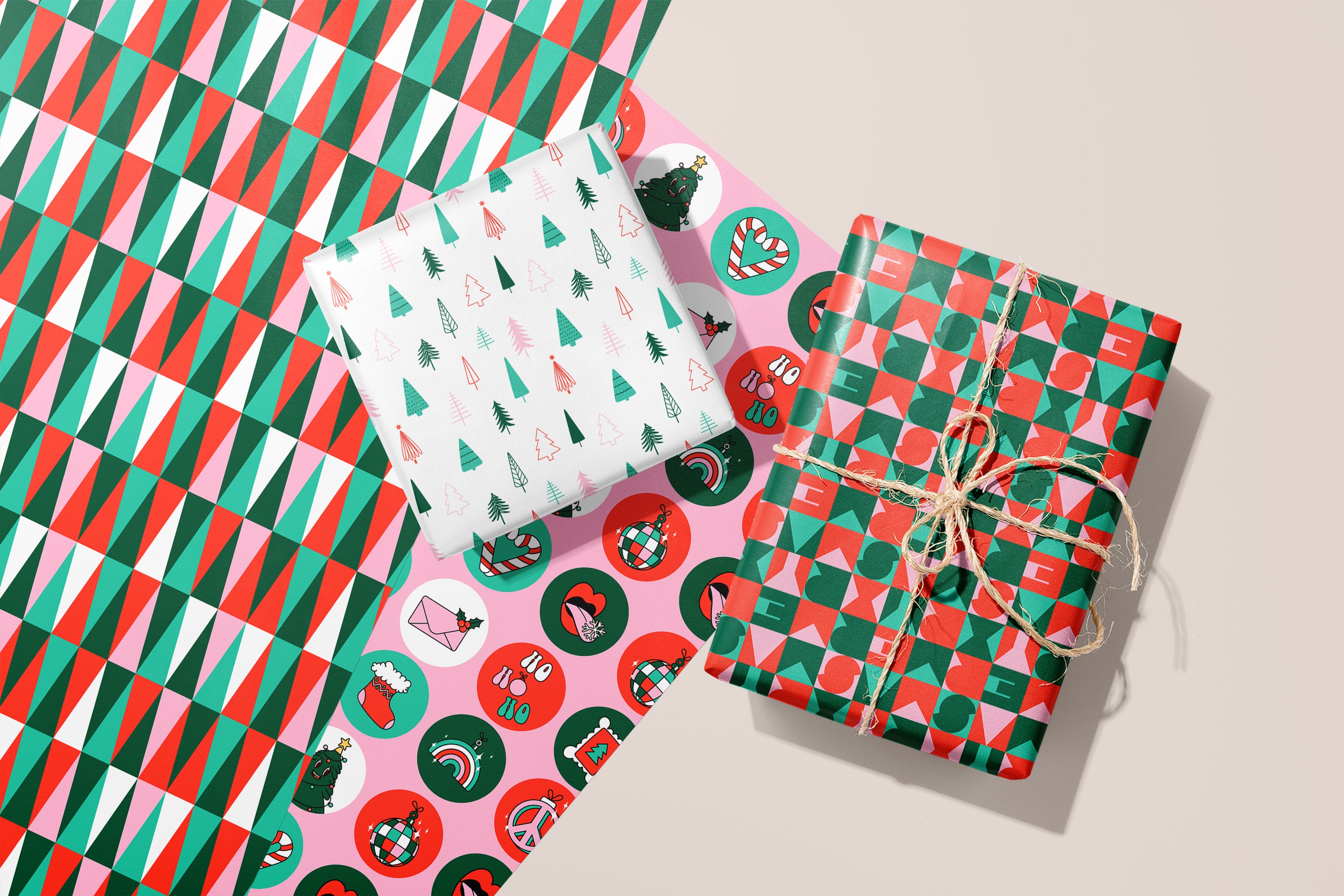 Merry Xmas Block Wrapping Paper