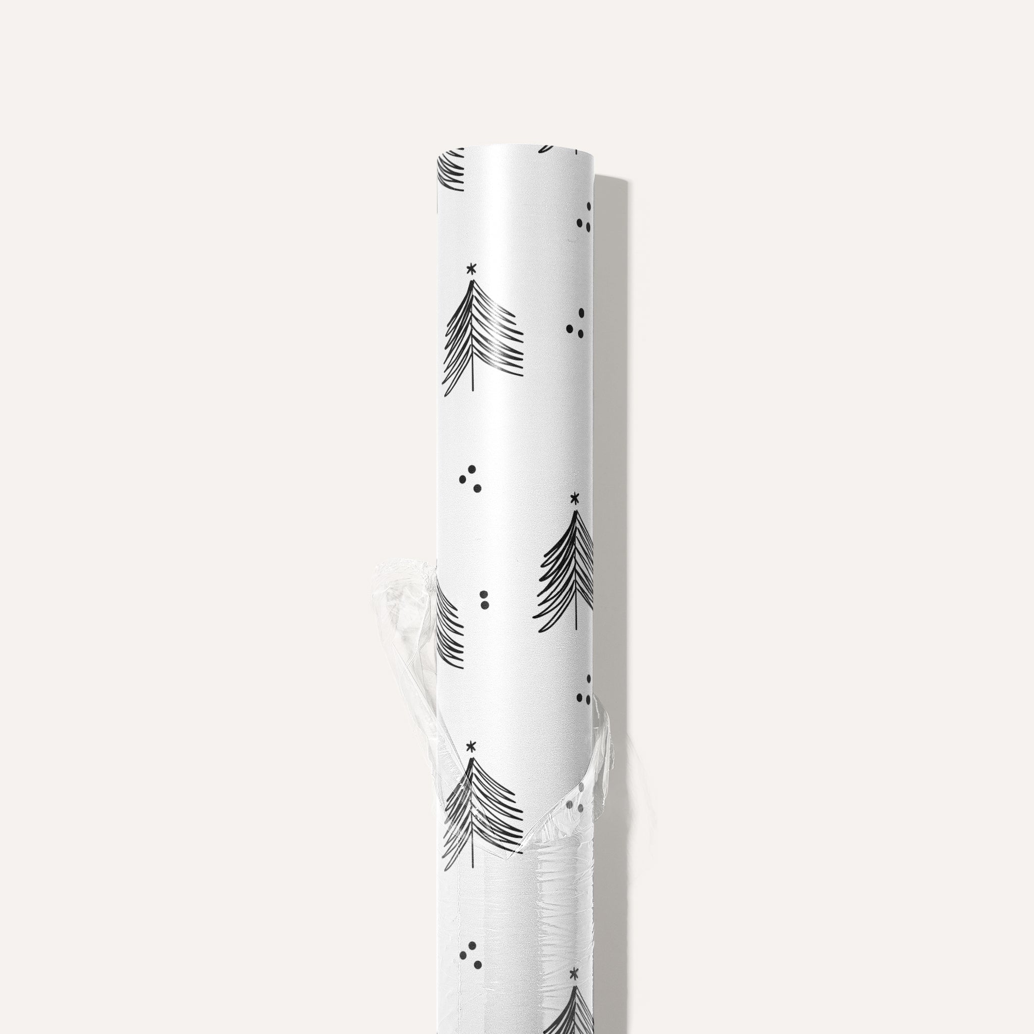 Hand Drawn Trees and Snowflakes Wrapping Paper