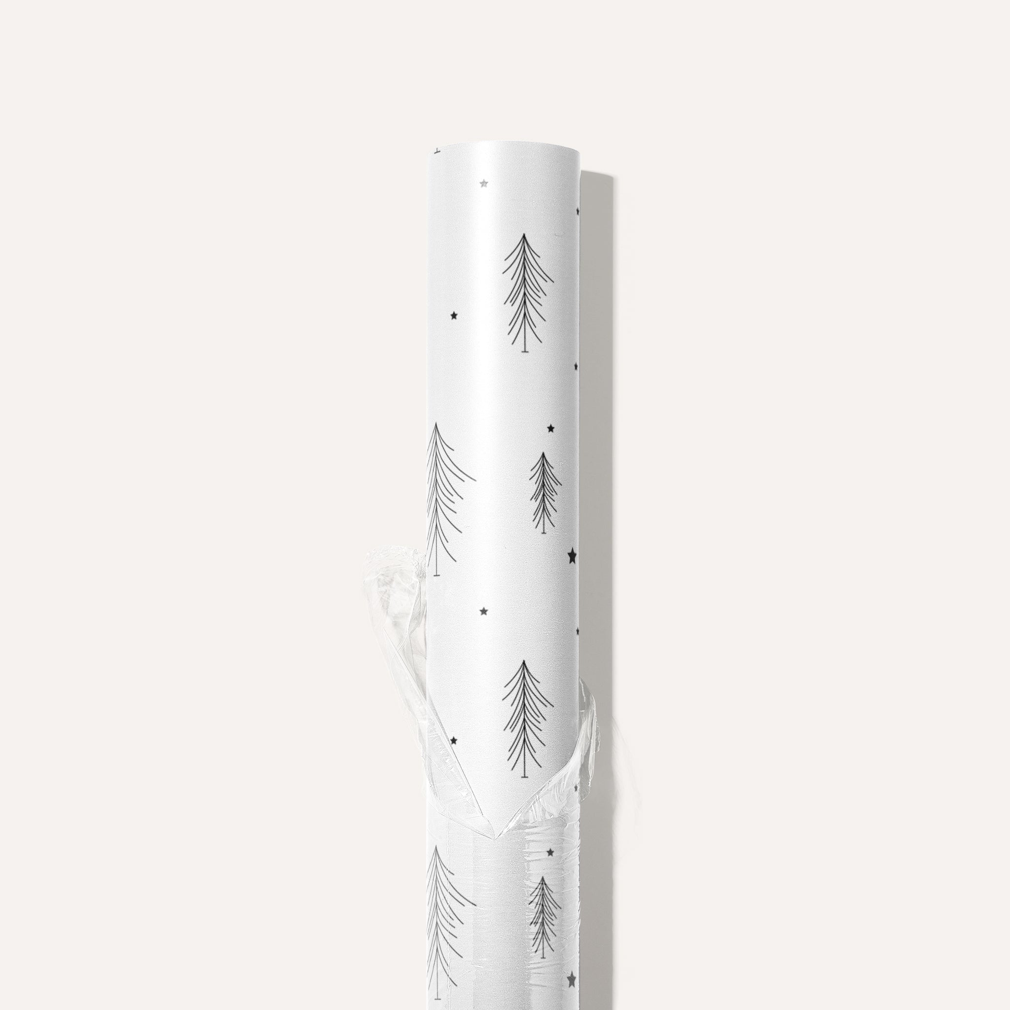 Scandi Trees with Stars Wrapping Paper