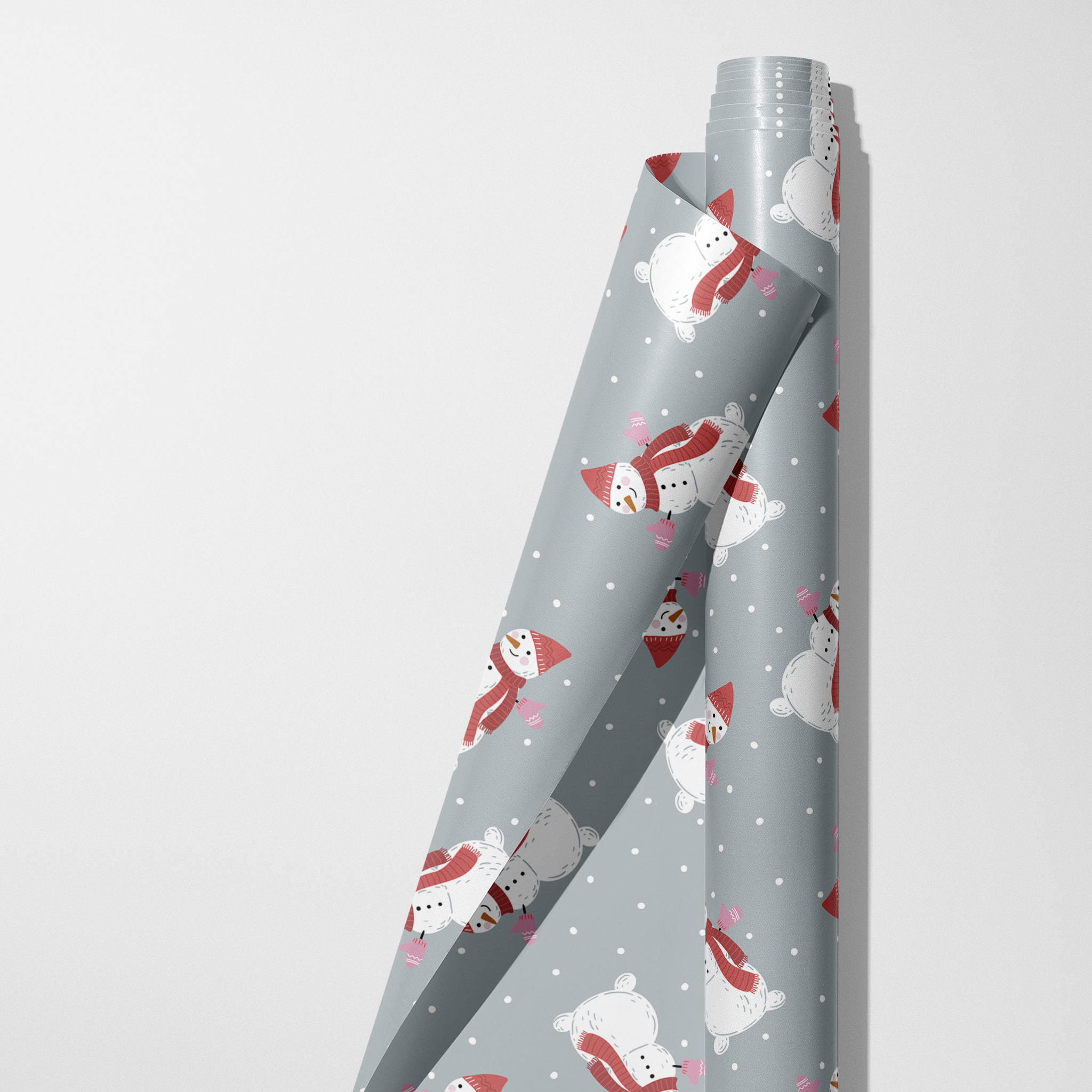 Handdrawn Snowmen Wrapping Paper