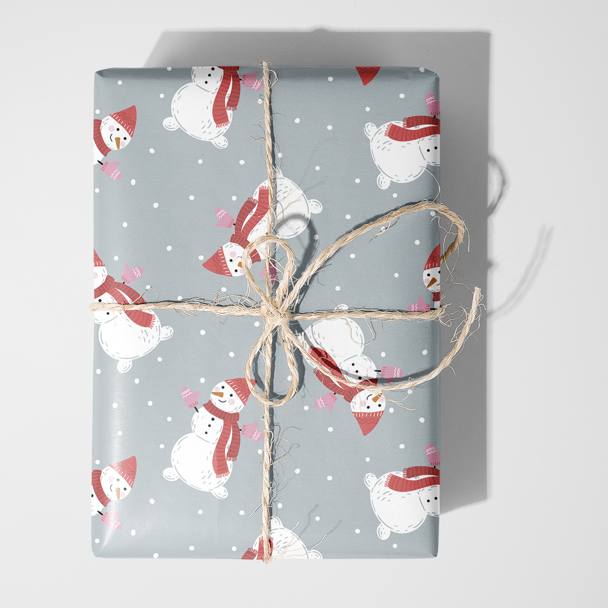 Handdrawn Snowmen Wrapping Paper