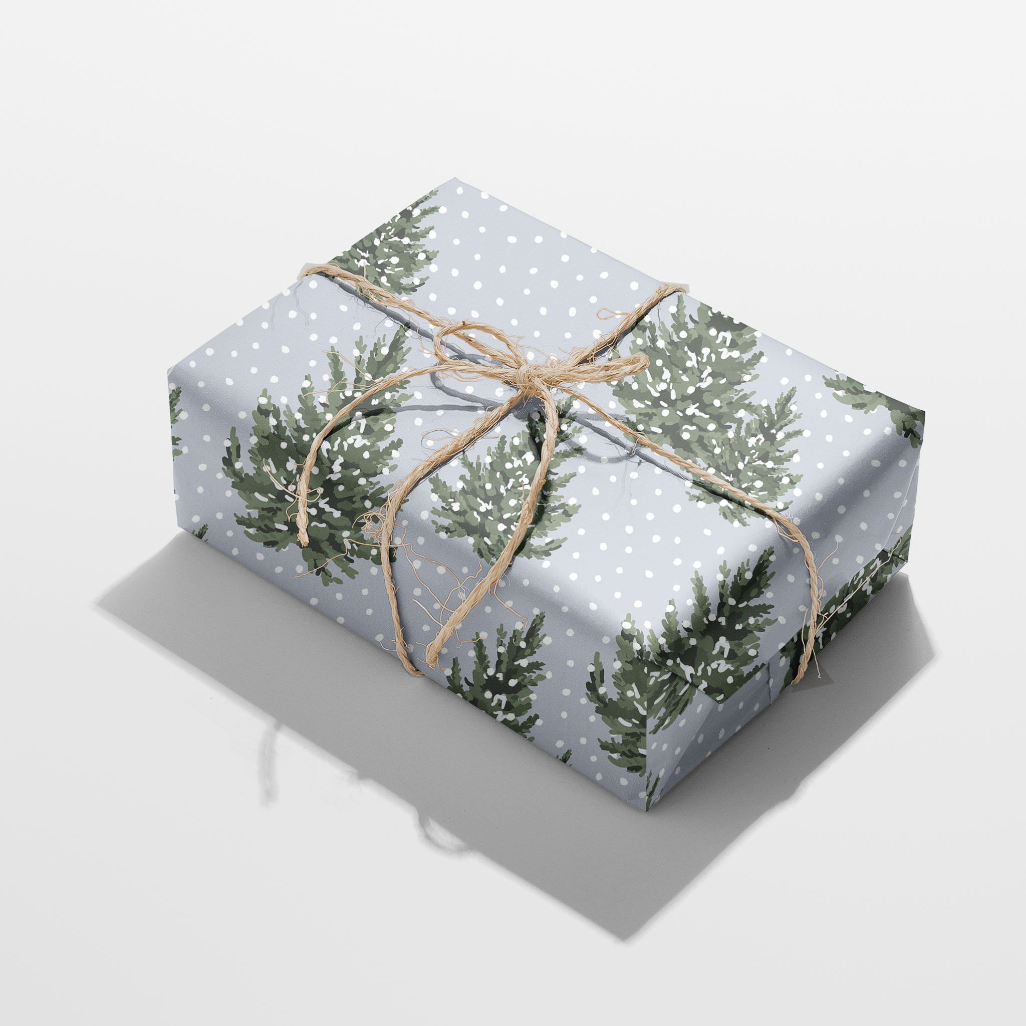 Snowy Christmas Trees Wrapping Paper