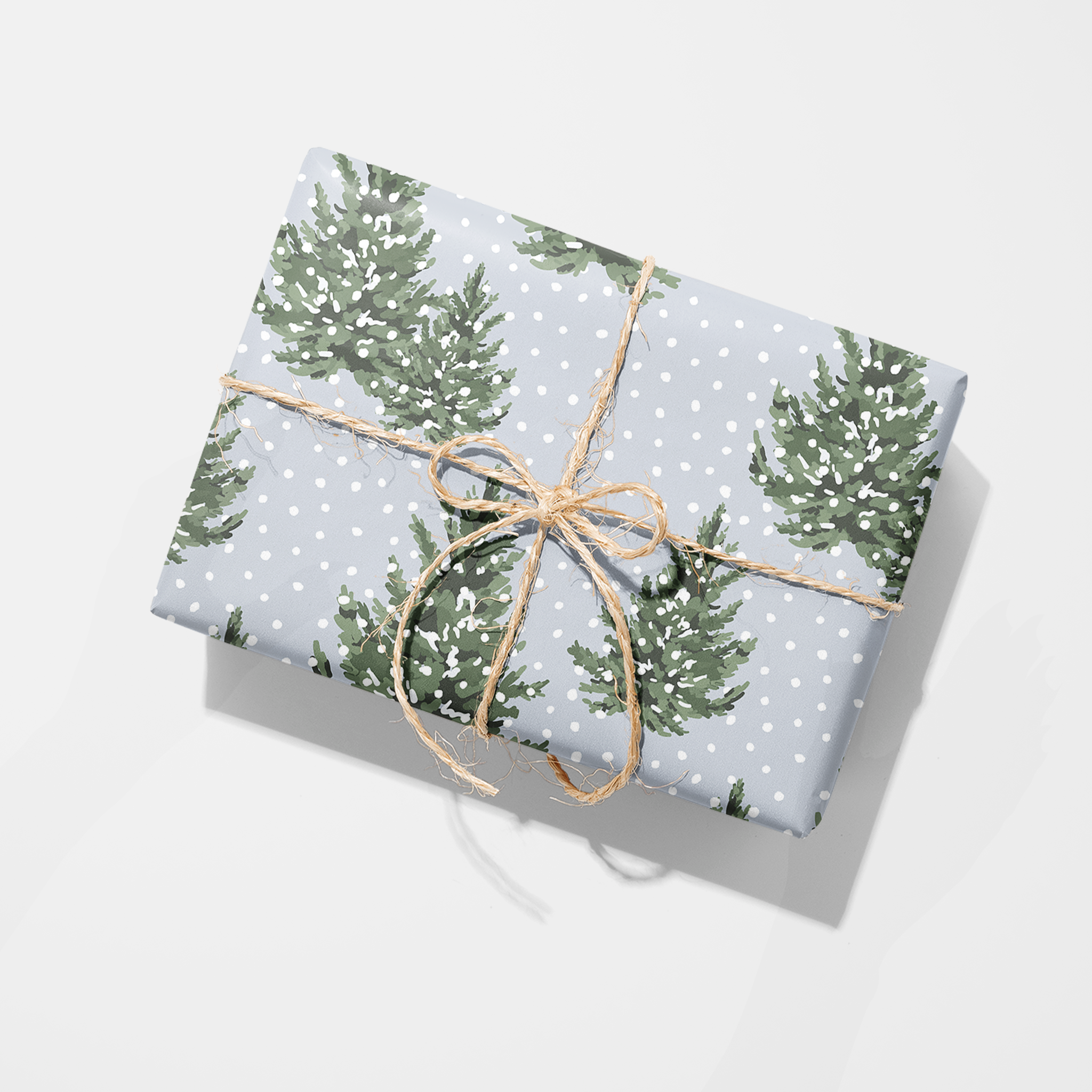 Snowy Christmas Trees Wrapping Paper