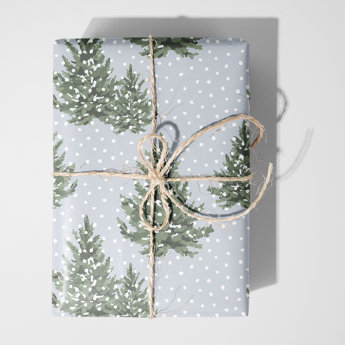 Snowy Christmas Trees Wrapping Paper