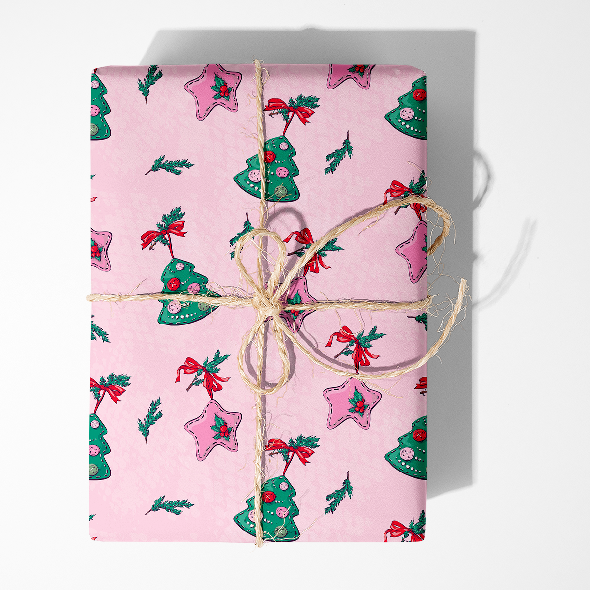 Christmas Ornament Patches Wrapping Paper