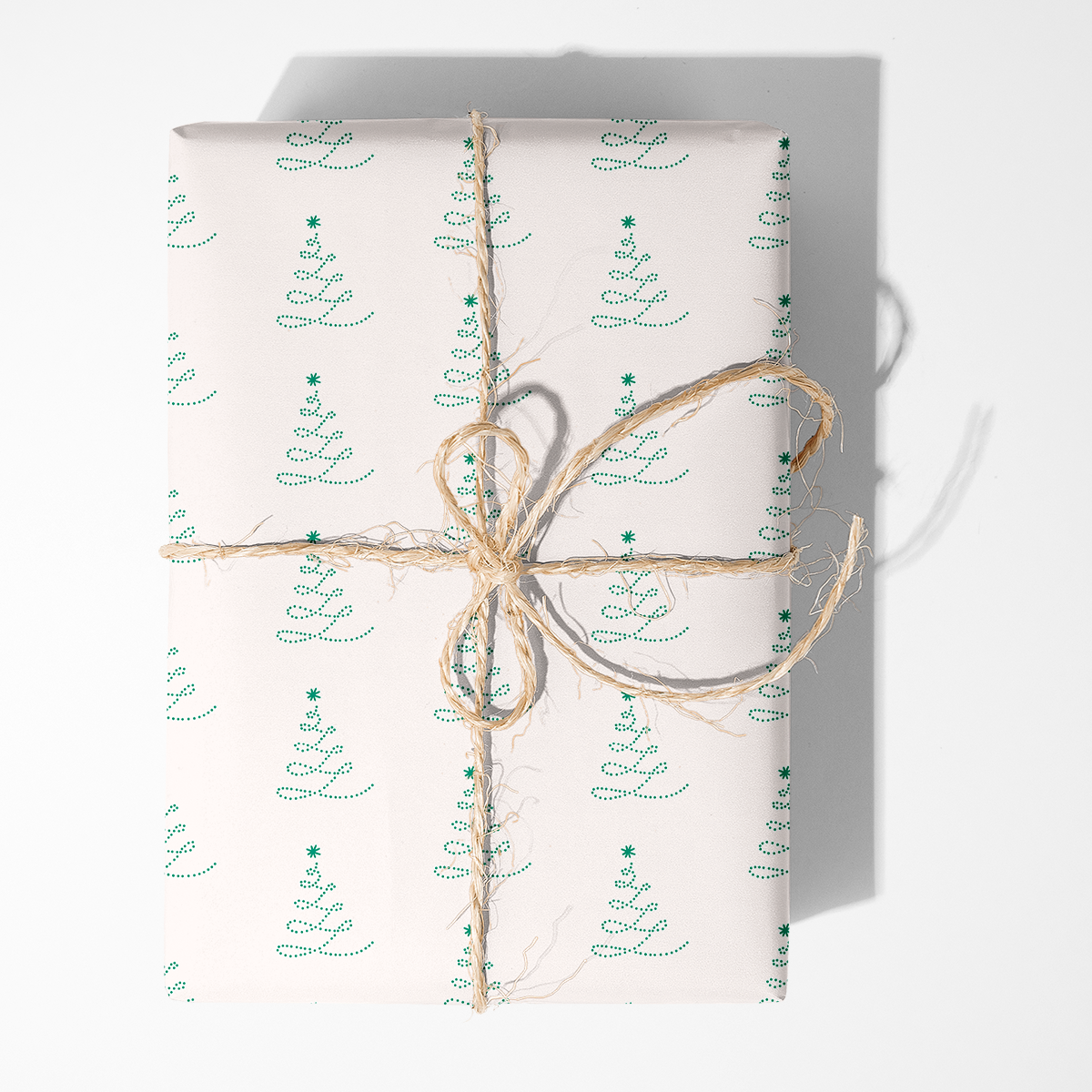 Stitched Christmas Trees Wrapping Paper