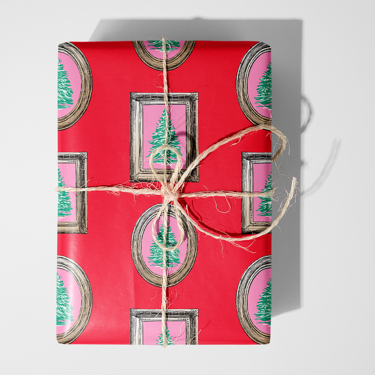 Framed Christmas Trees Wrapping Paper