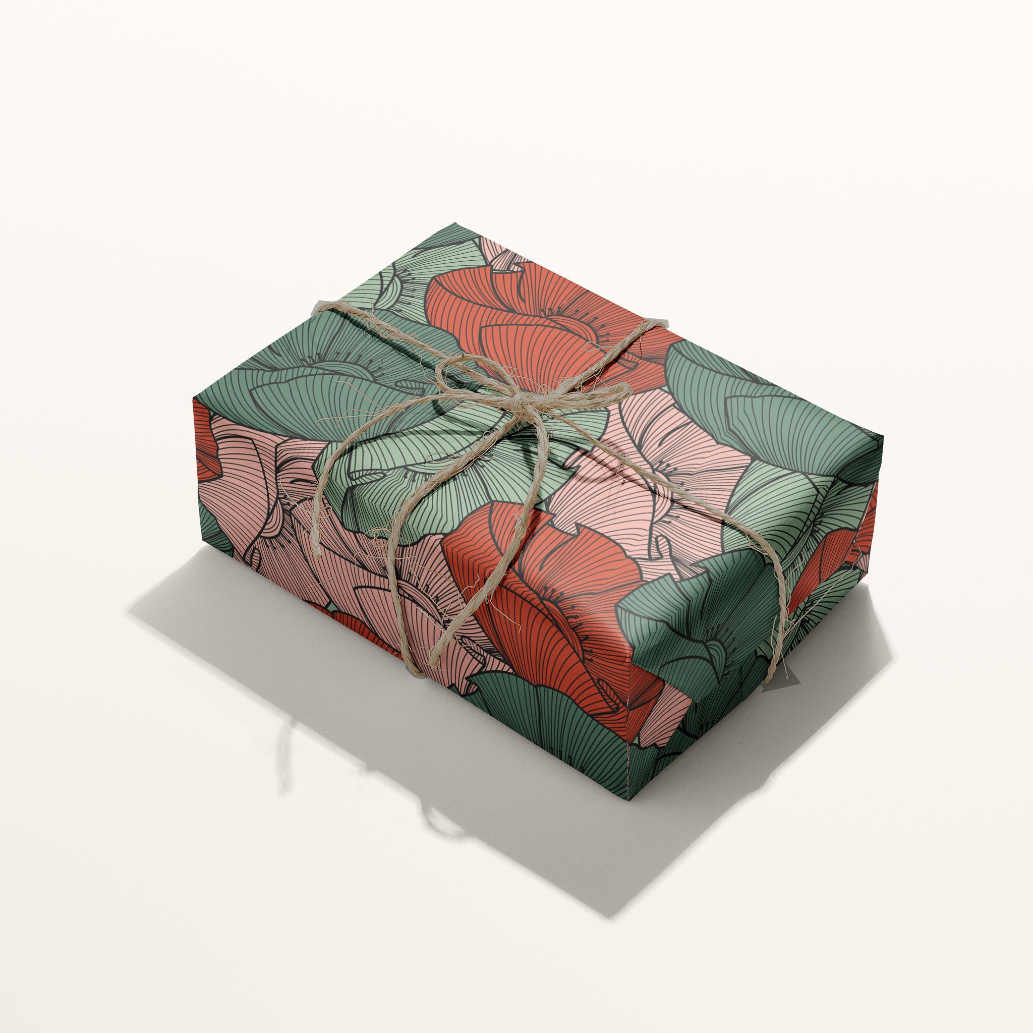 Muted Christmas Florals Wrapping Paper