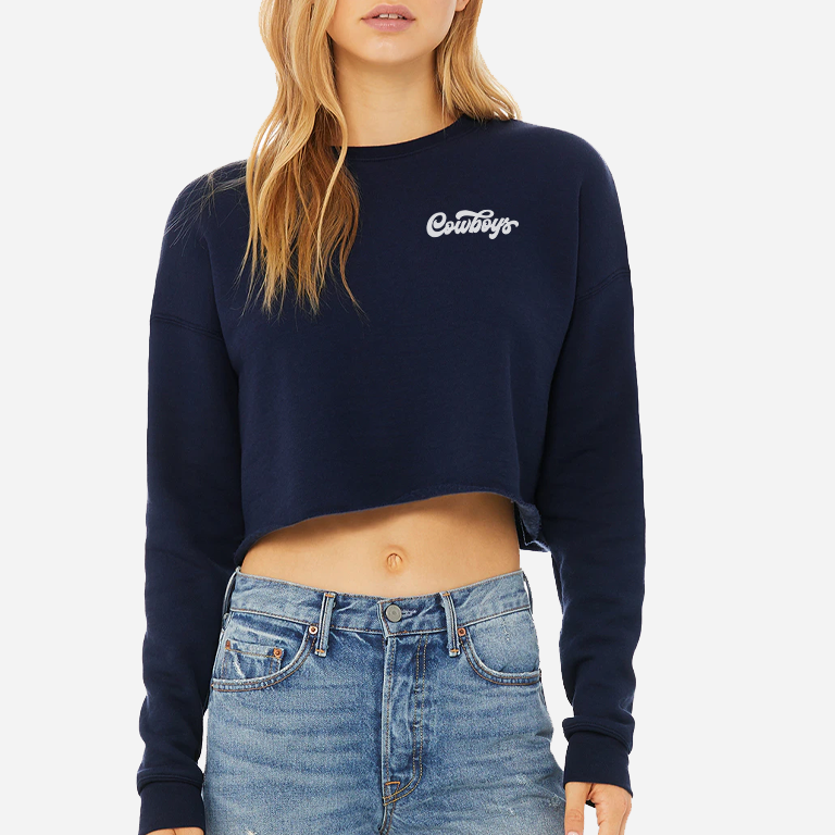 Cowboys Embroidered Crop Sweatshirt