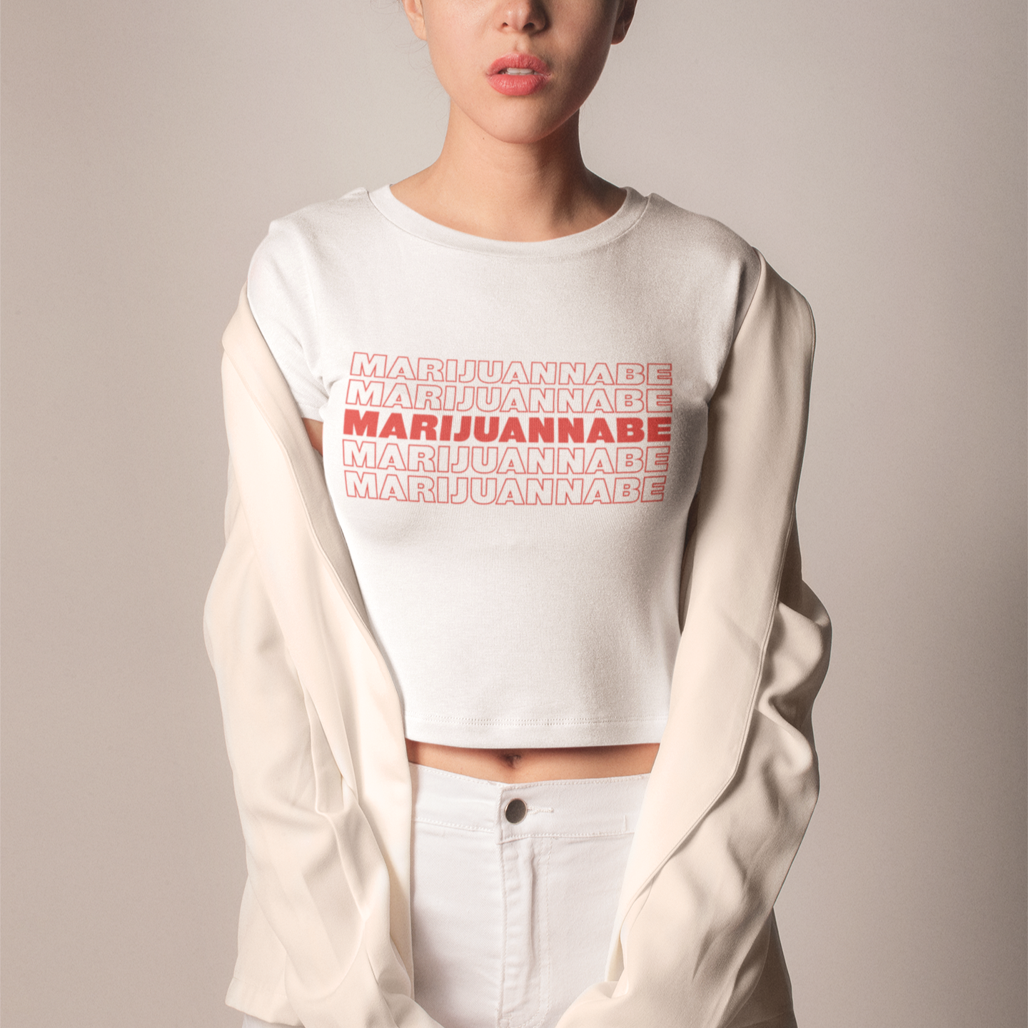 Marijuannabe Stacked Crop Top