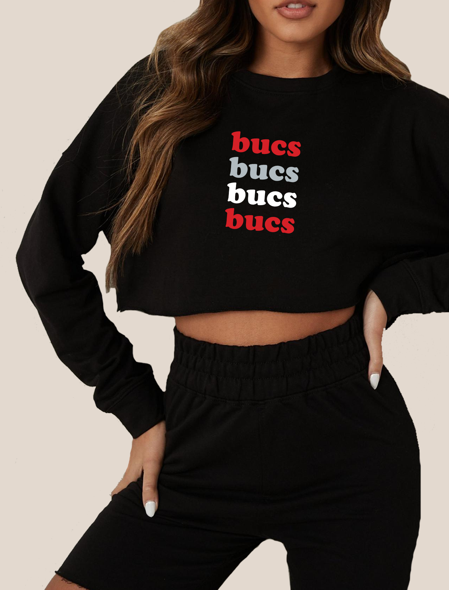 Bucs Stacked Crop Sweatshirt