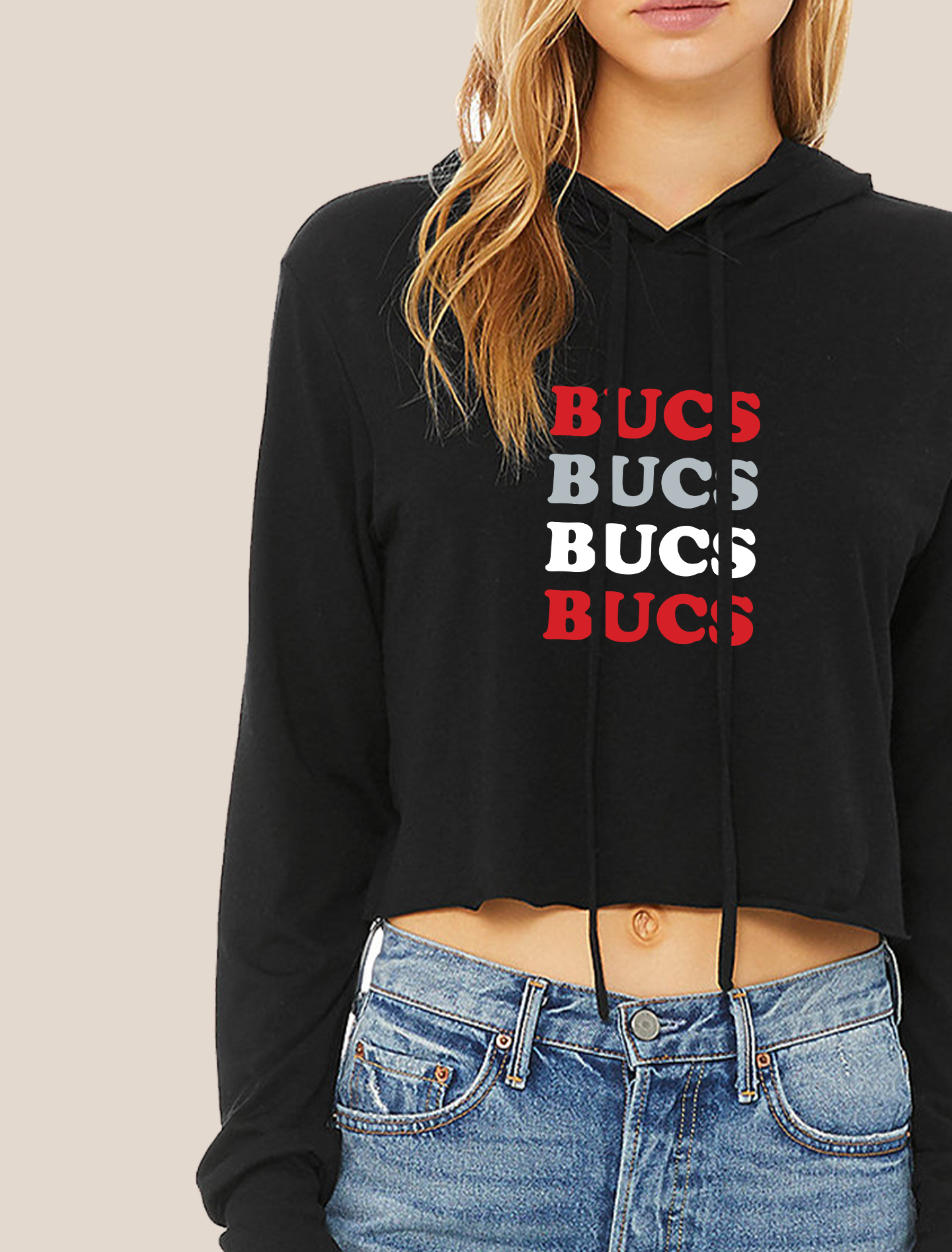 Bucs Stacked Crop Hoodie