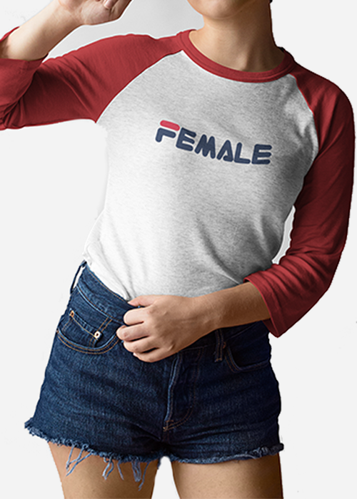 Female Raglan 3/4 Length Sleeve T-Shirt