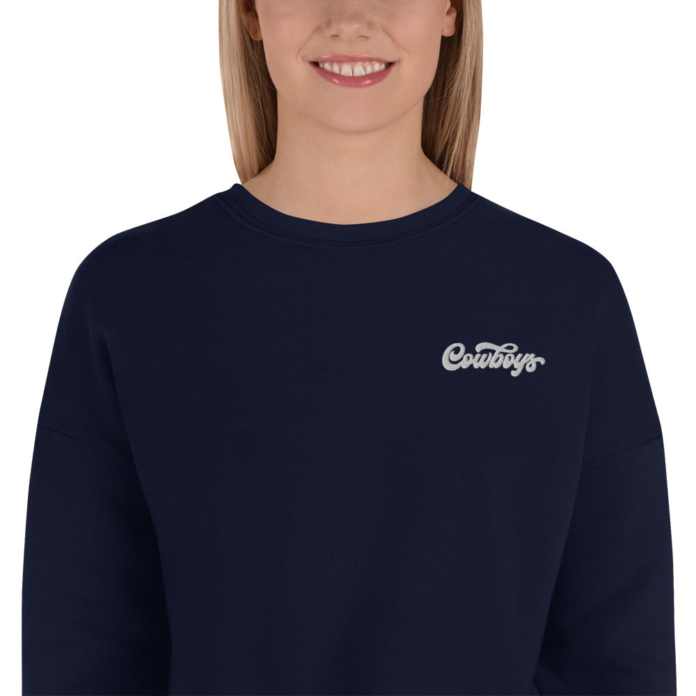 Cowboys Embroidered Crop Sweatshirt