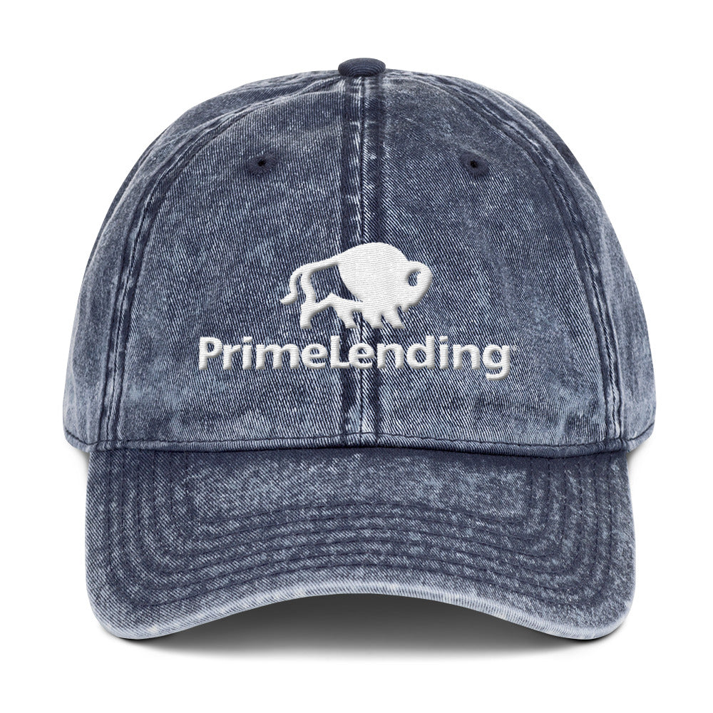 PrimeLending Logo Dad Hat. PrimeLending Baseball Cap. Vintage Cotton Twill Cap.