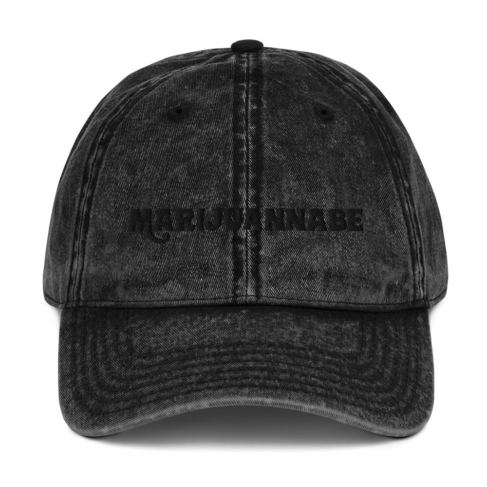 Marijuannabe Black Denim Dad Hat