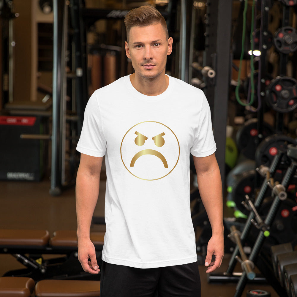 PAEME Frown. Gold Logo. Black or White Colors. Jersey Unisex Shirt.