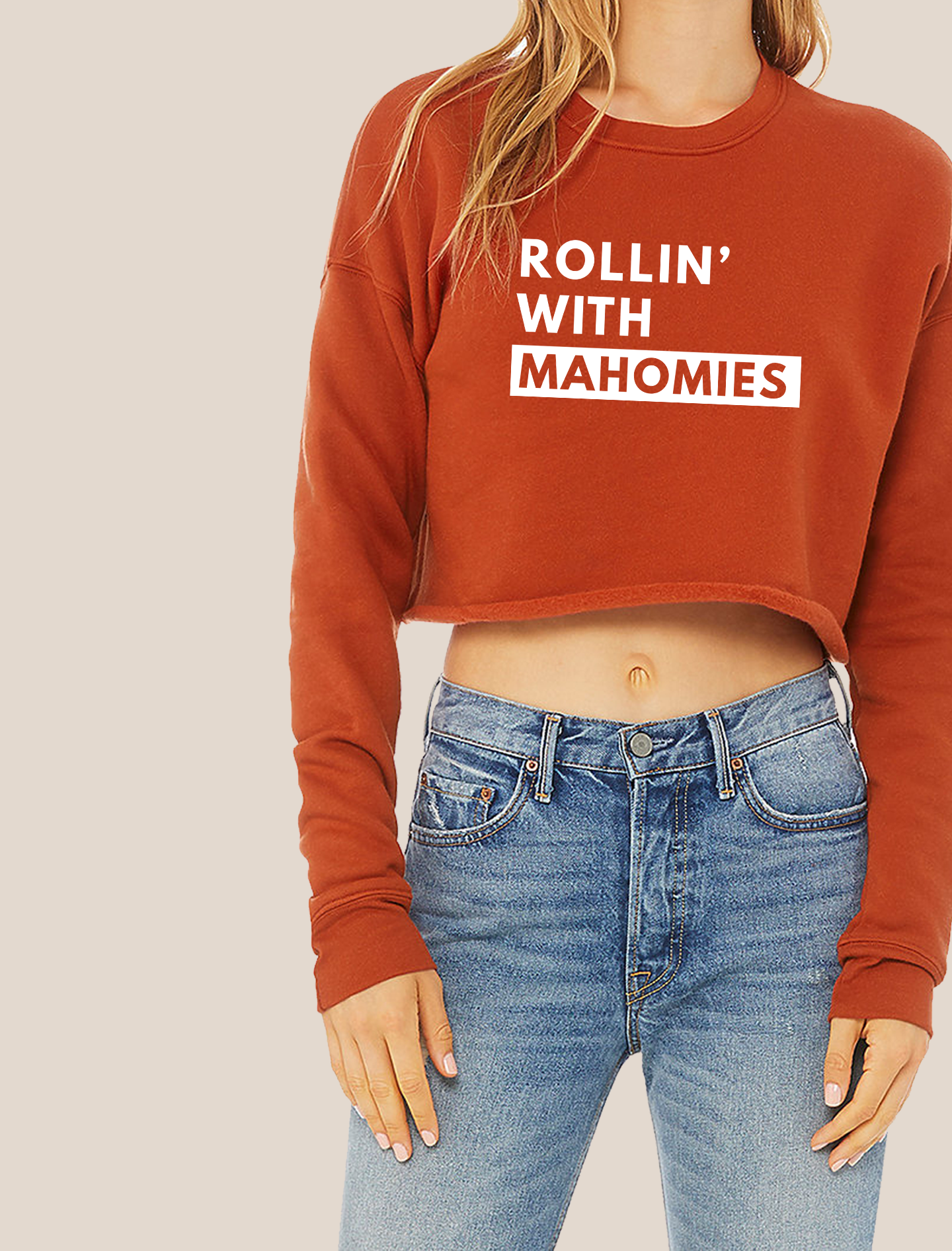 Rollin With Mahomies Crop Sweatshirt