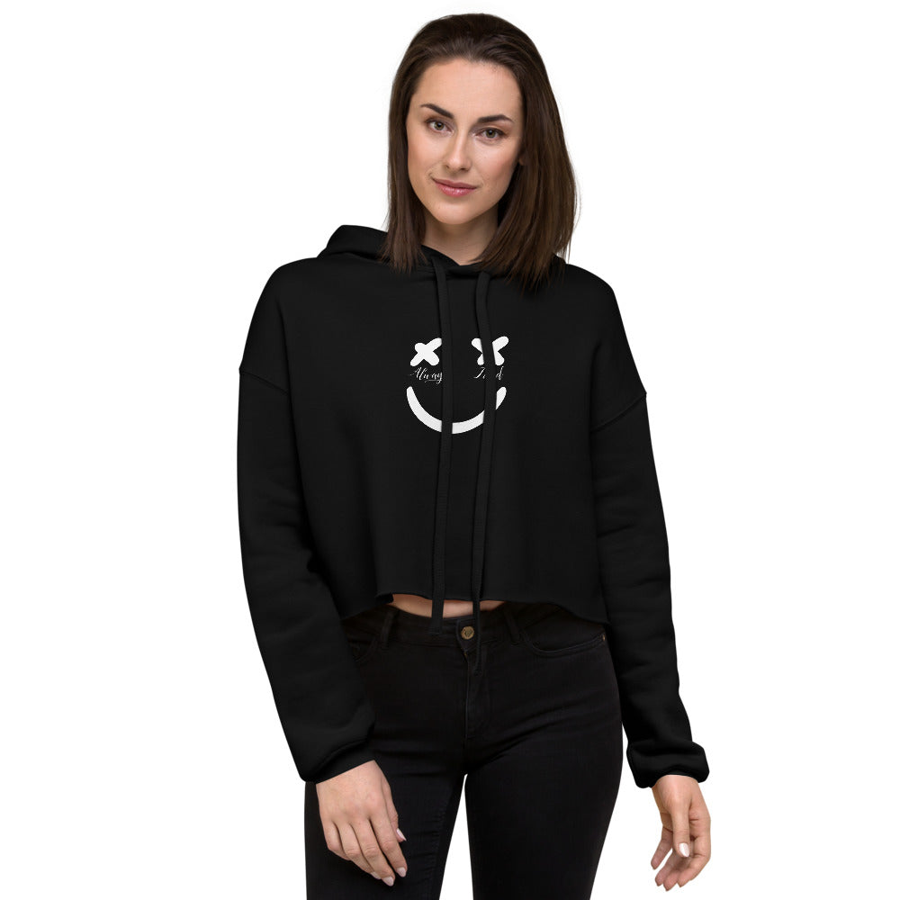 Always Tired Smile Crop Hoodie