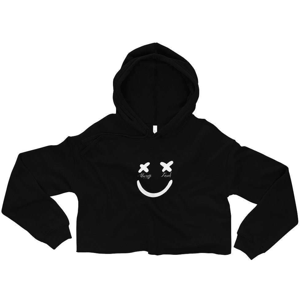 Always Tired Smile Crop Hoodie