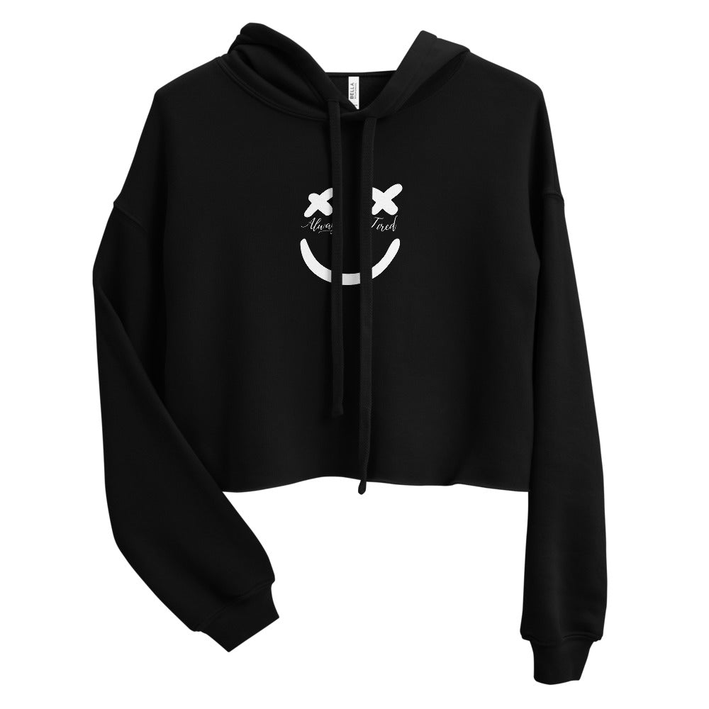 Always Tired Smile Crop Hoodie